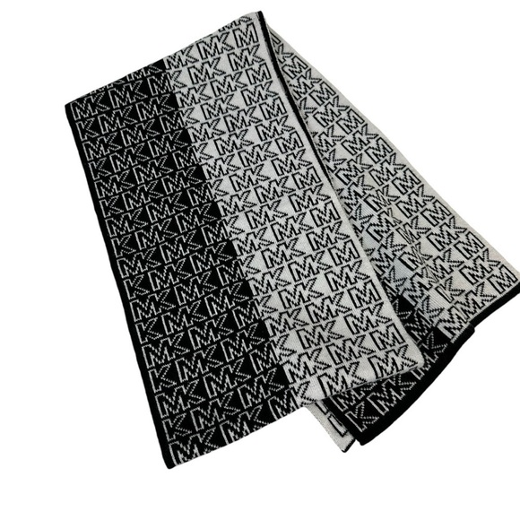 Michael Kors Colorblocked Logo Scarf, Black and White - Picture 2 of 7